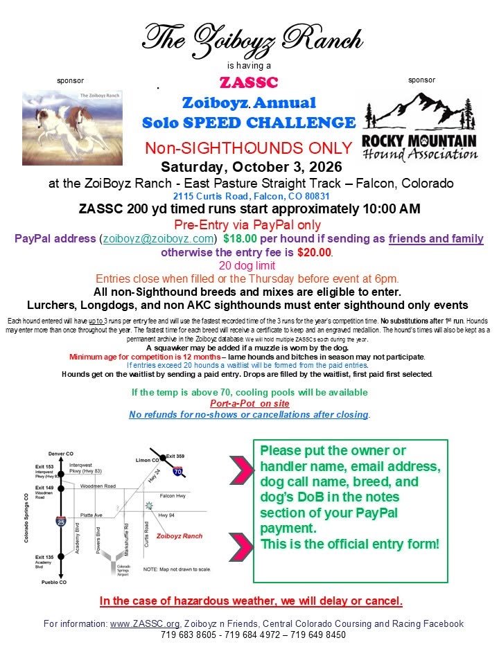 3 Oct 2026 Non-Sighthounds flyer